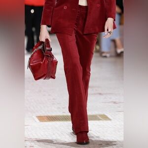 Zadig & Voltaire Women's Deep Red Velvet Tailored Pants